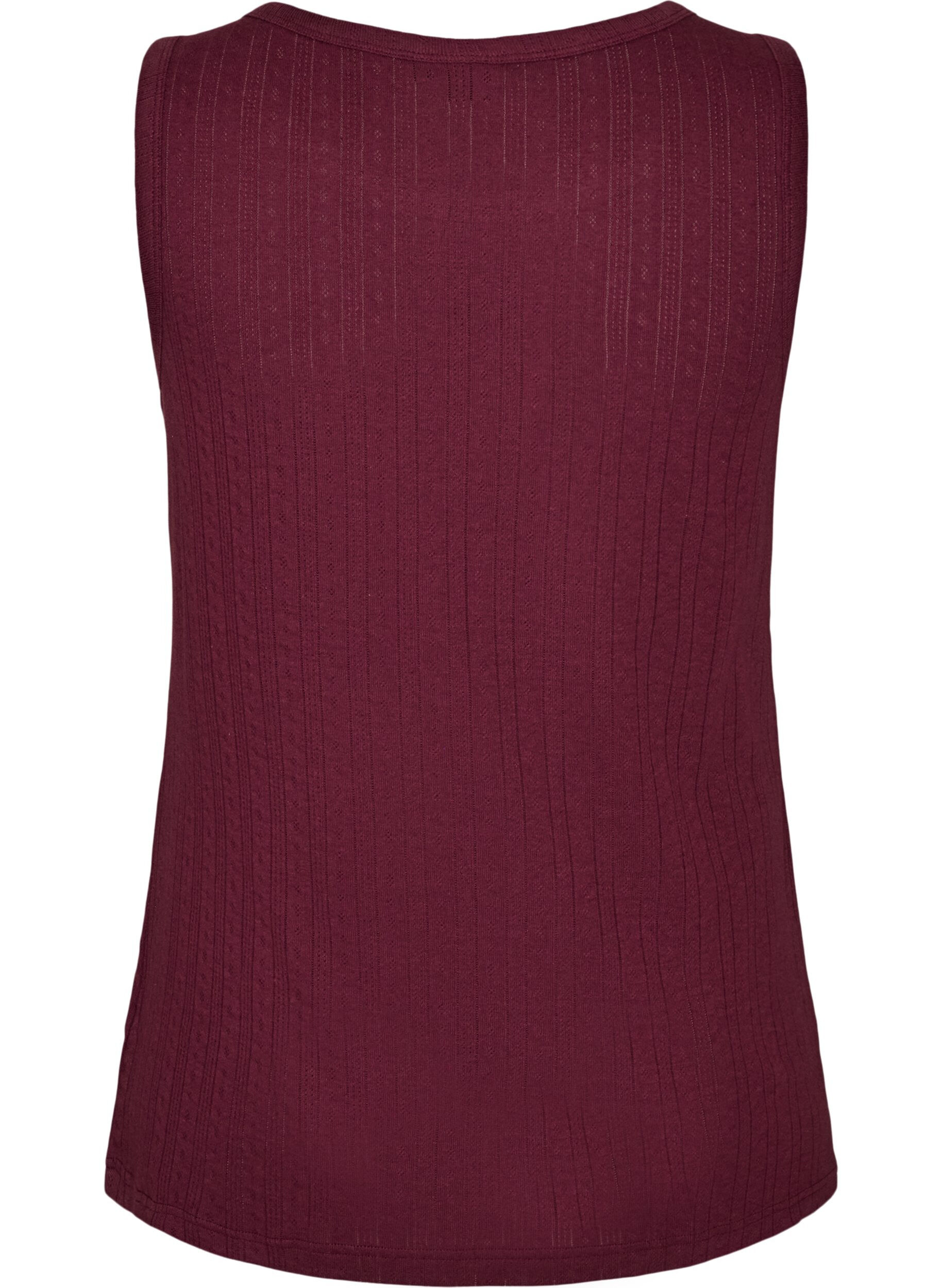 ZizziNattlinne i ekologisk bomull med texturerat m&ouml;nster, M&ouml;rk Bordeaux, Packshot image number 1