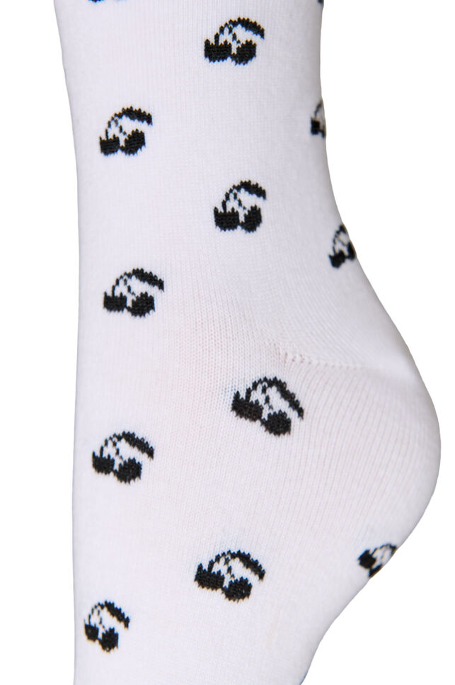 Strumpor i bomull med m&ouml;nster, Vit, Packshot image number 2