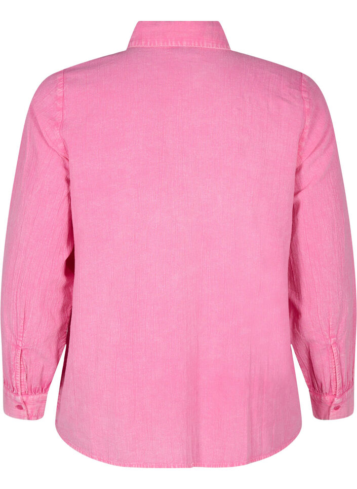Enfärgad jeansskjorta, Pink Power, Packshot image number 1