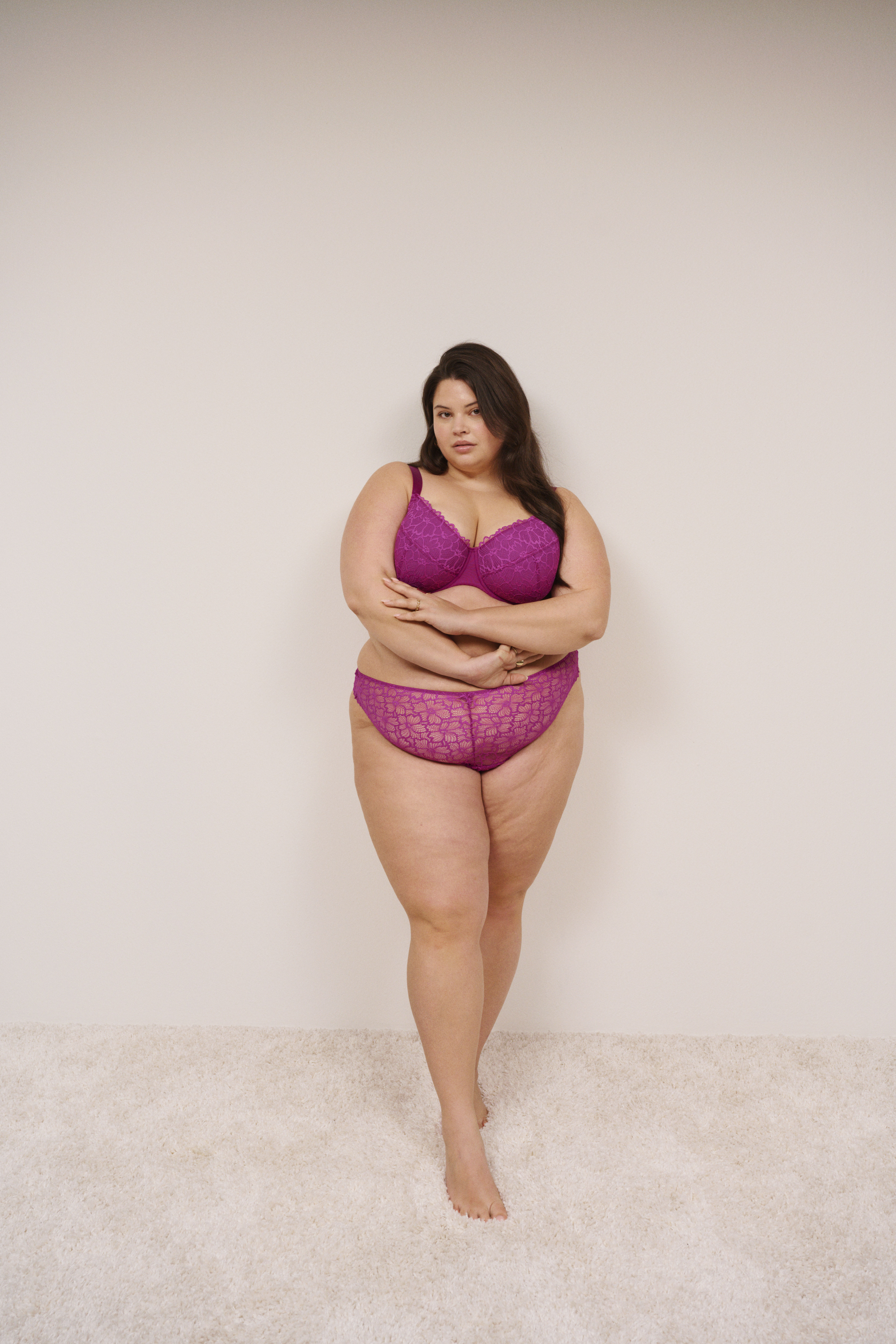 ZizziFeminint blommigt i fuchsia, , Model