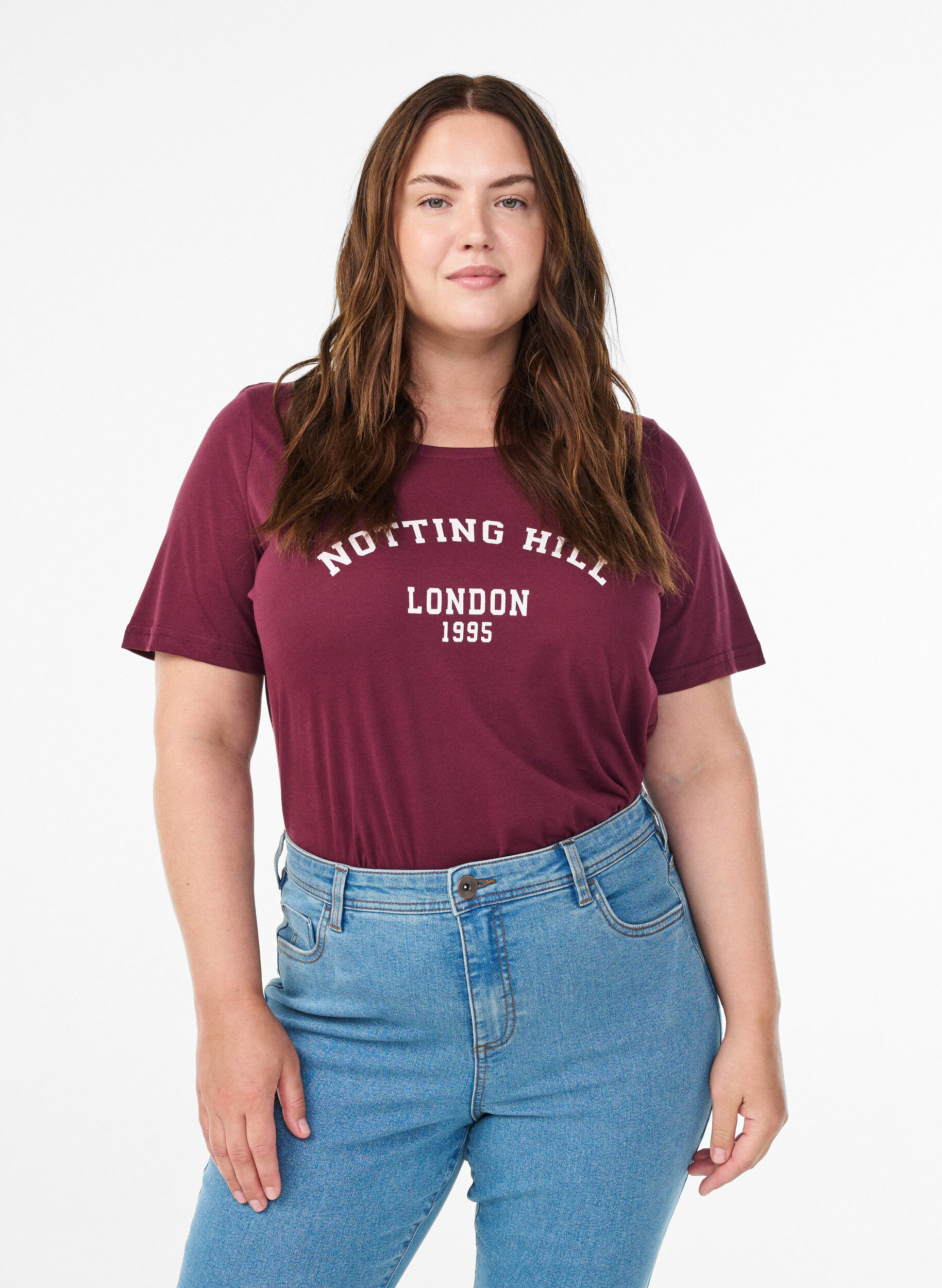 ZizziT-shirt med tryck, R&ouml;d, Model image number 0