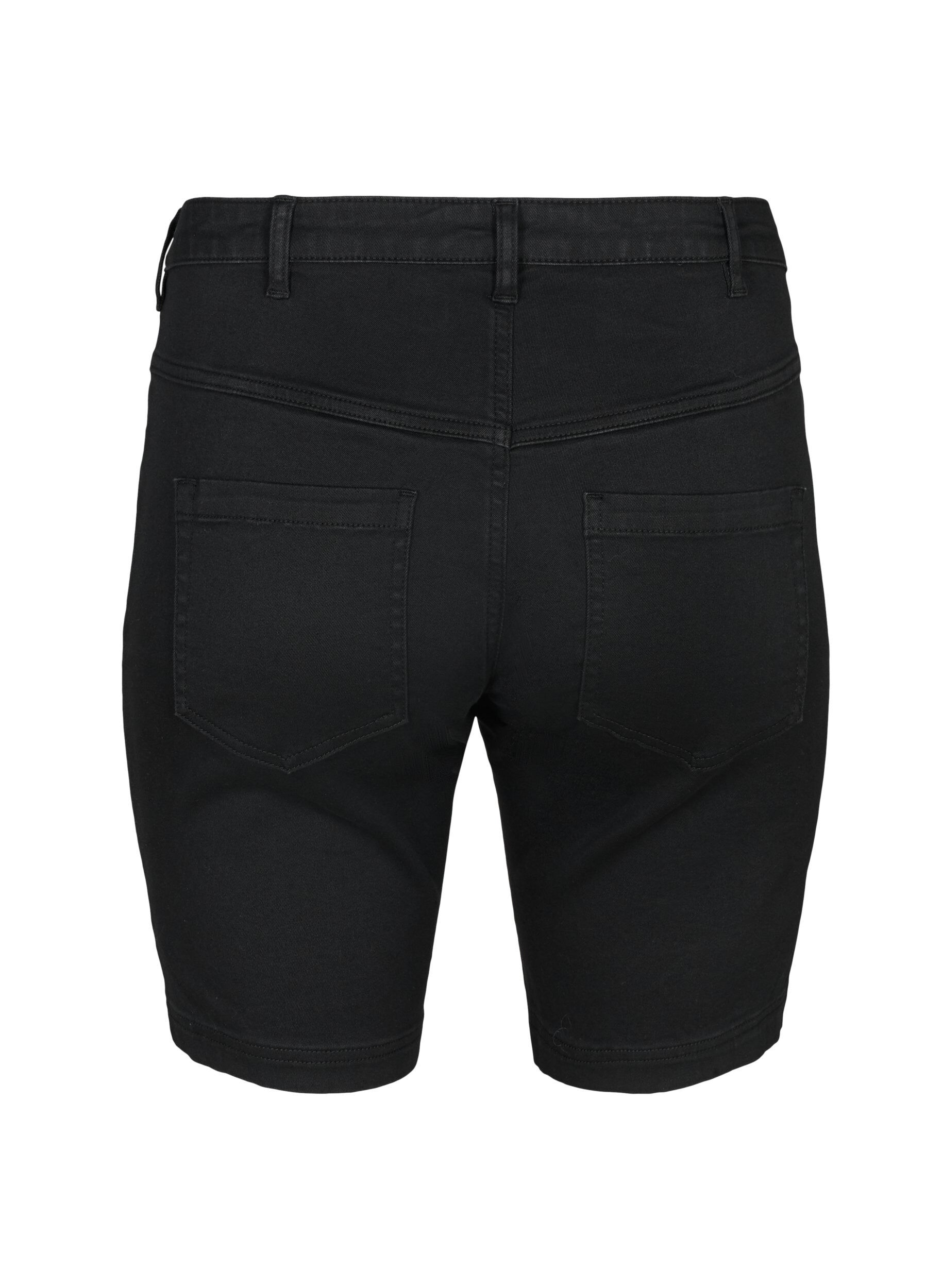 Zizzi Slim fit Emily shorts med normal midja, Svart, Packshot image number 1