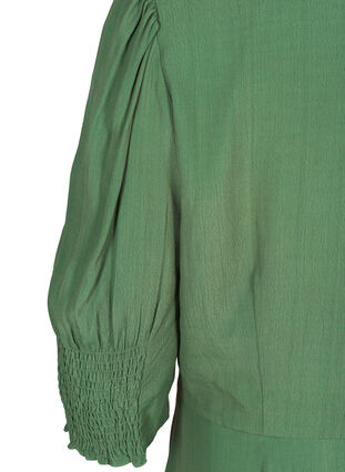 Viskos klänning med 3/4 ärmar, Dark Ivy, Packshot image number 3