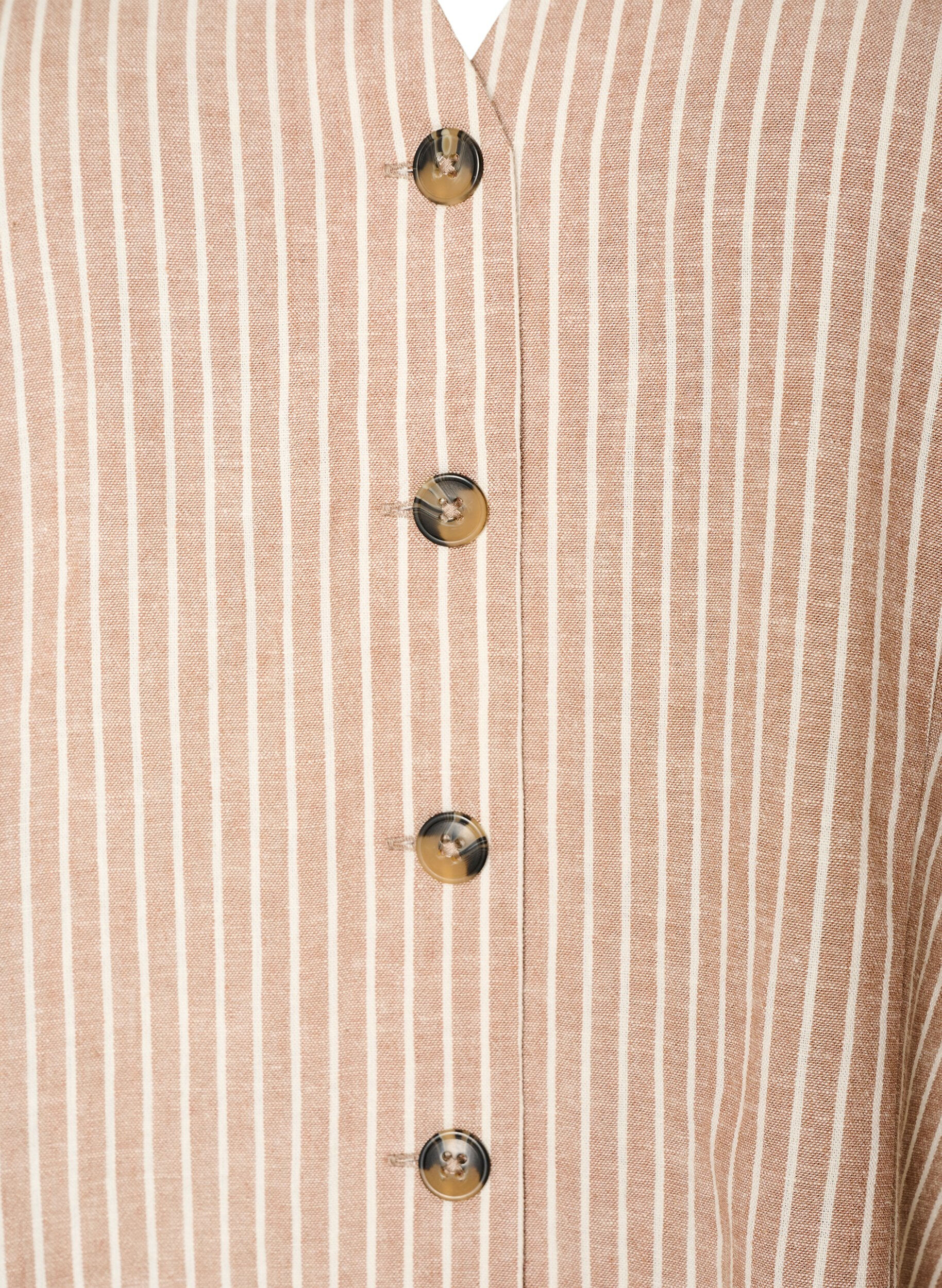 ZizziRandig v&auml;st i linne och viskos, Beige, Packshot image number 2