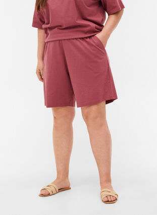 Lösa shorts i bomull med fickor, Deco Rose, Model image number 2