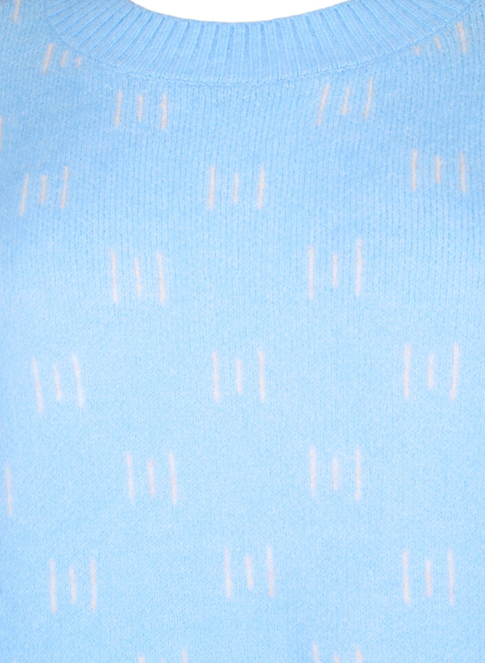 Mönstrad pullover, Blue Bell/Birch, Packshot image number 2