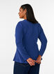 Blus i jersey med ribbad textur och a-linjeformad passform, Bl&aring;, Model image number 2