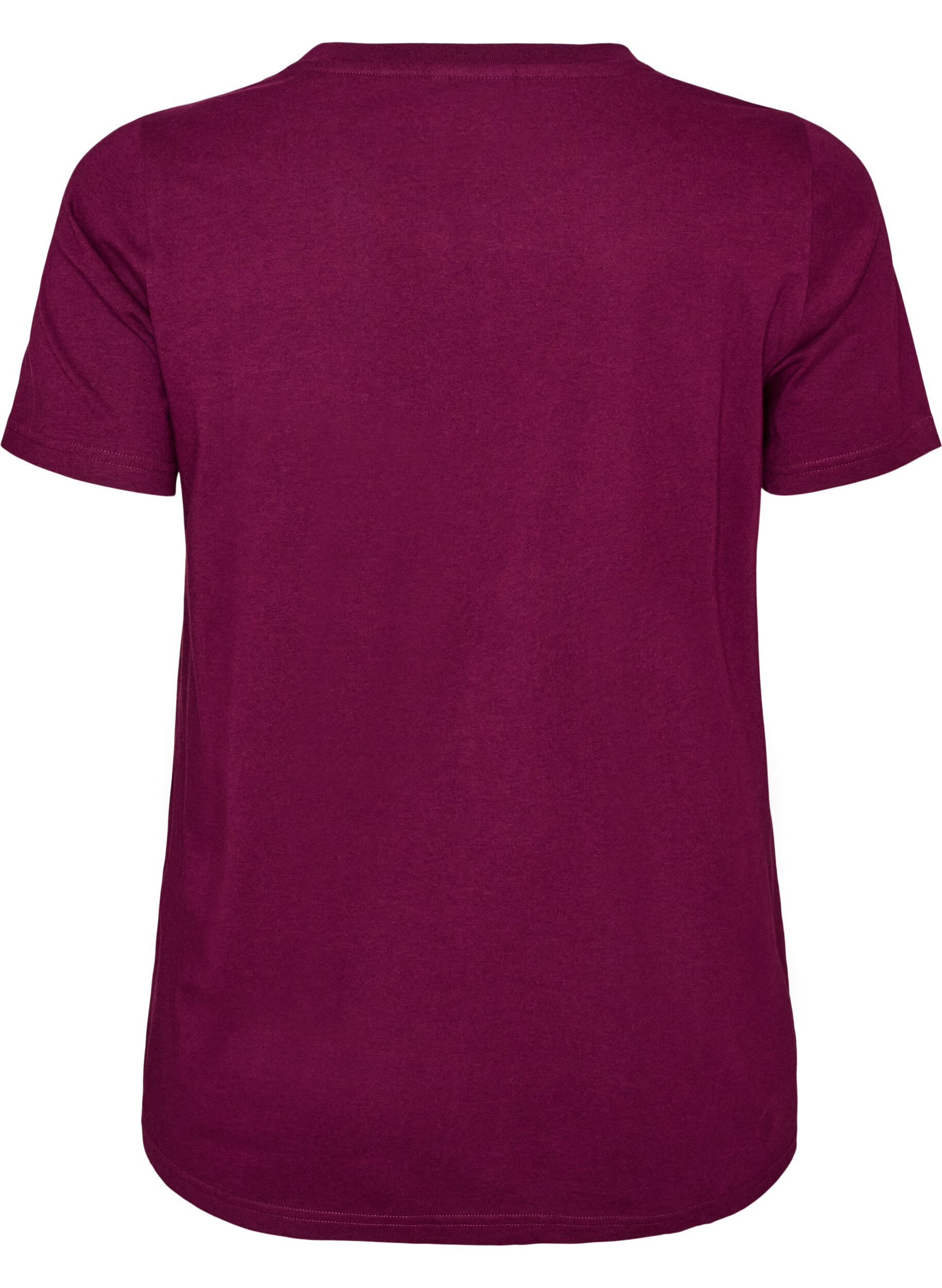 ZizziT-shirt i ekologisk bomull med velourtext, Lila, Packshot image number 1