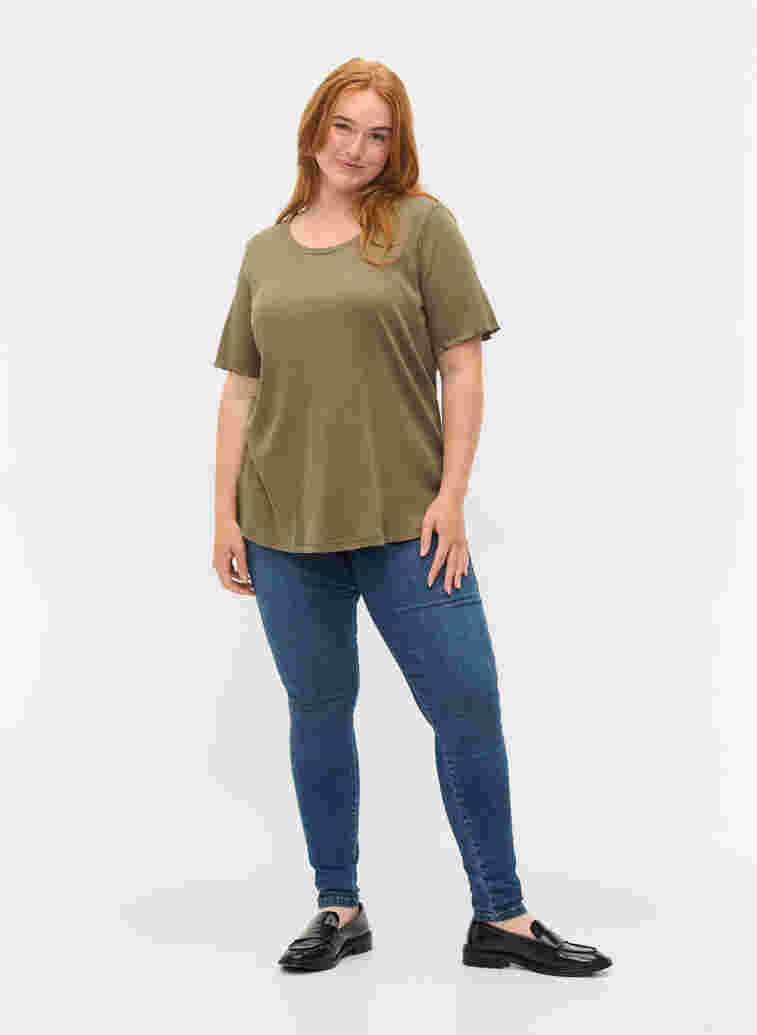 Ribbad t-shirt, Dusty Olive, Model image number 2