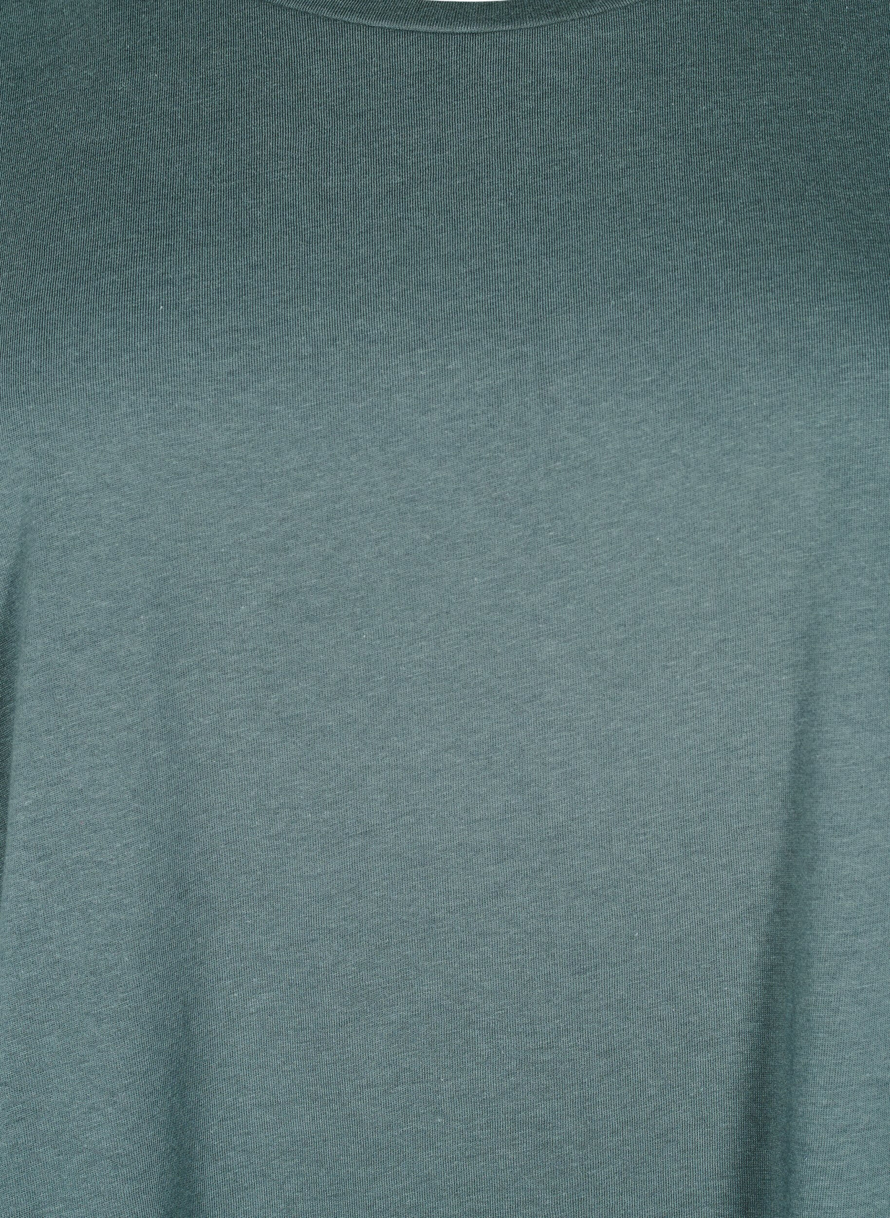 ZizziKort&auml;rmad t-shirt i bomullsblandning, Gr&ouml;n, Packshot image number 2