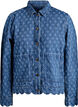 Jeansjacka med slitningar, Bl&aring;, Packshot image number 0
