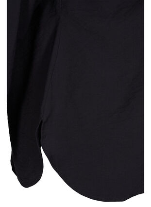 Enfärgad viskosskjorta med långa ärmar, Black, Packshot image number 3