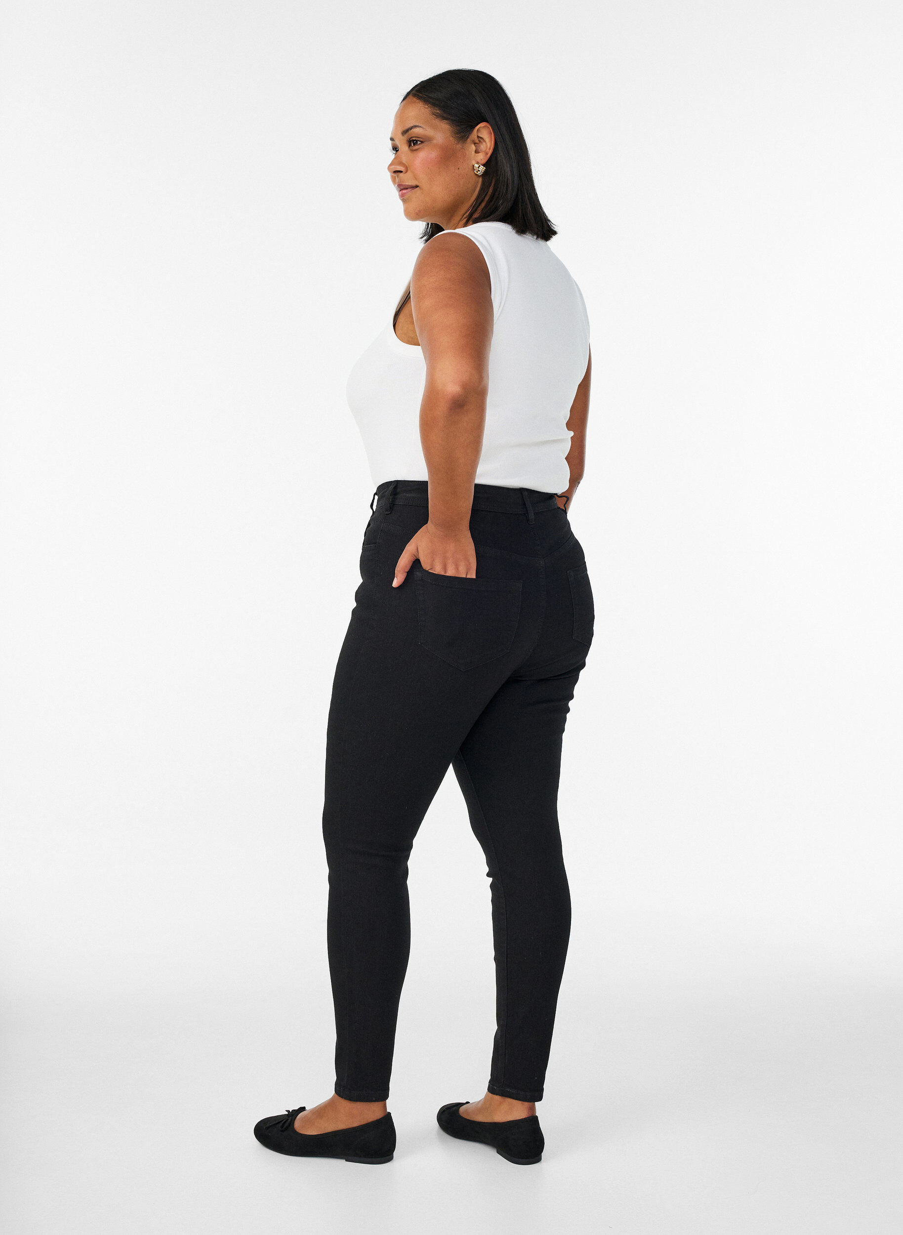 ZizziJeans med super slim passform, Svart, Model image number 1