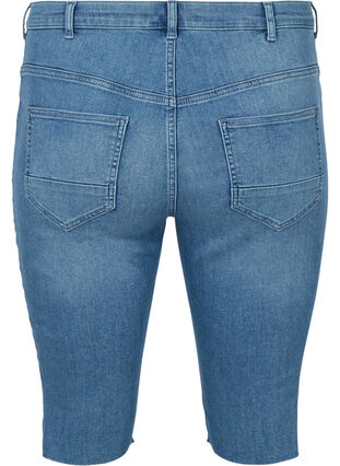Figurnära jeansshorts, Dark blue denim, Packshot image number 1