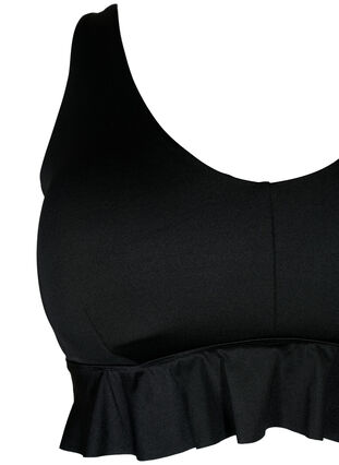Bikinitopp med avtagbar vaddering och volang, Black, Packshot image number 2