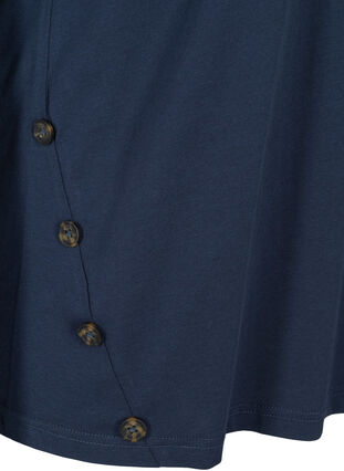 Topp i bomull med knappar, Black Iris, Packshot image number 3