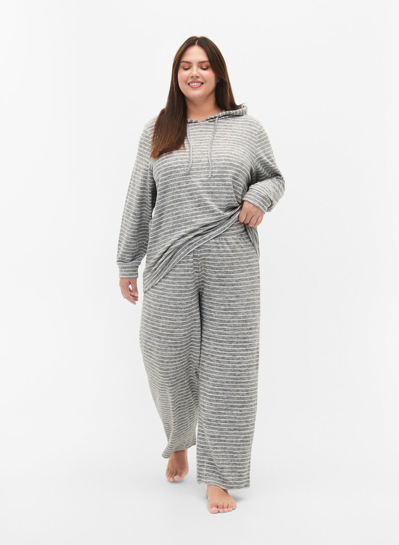 Löst sittande huvtröja med ränder, DGM Stripe, Model image number 3