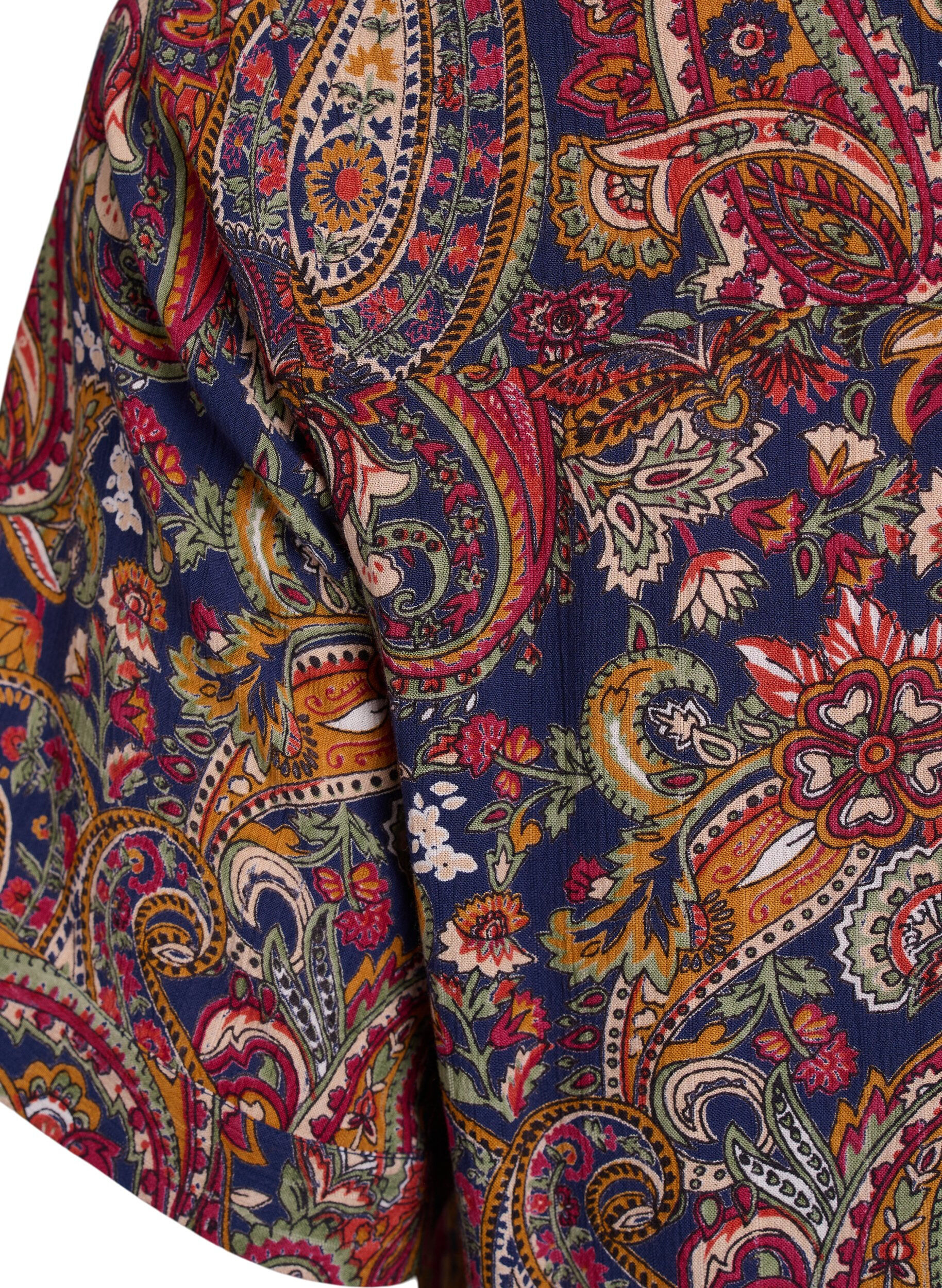 Zizzi Tunika med korta &auml;rmar och paisleym&ouml;nster, Bl&aring;, Packshot image number 3