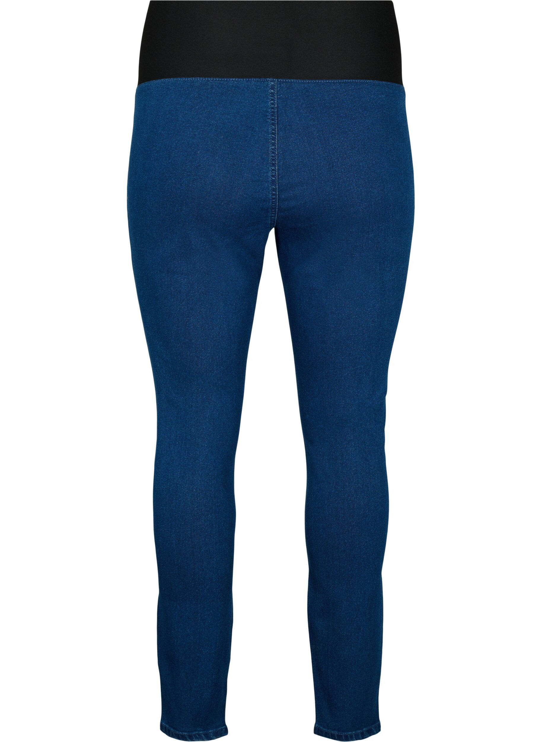 Zizzi FLASH &ndash; jeggings med bred res&aring;r i midjan, Bl&aring;, Packshot image number 1
