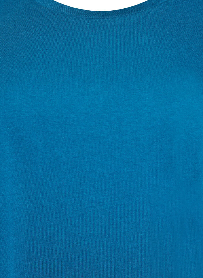 Kort&auml;rmad t-shirt i bomullsblandning, Bl&aring;, Packshot image number 2