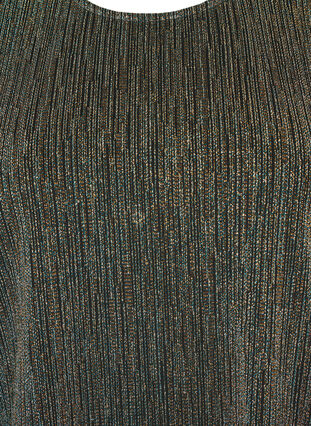 Guldfärgad glittrig blus med långa ärmar, Black w. Gold, Packshot image number 2