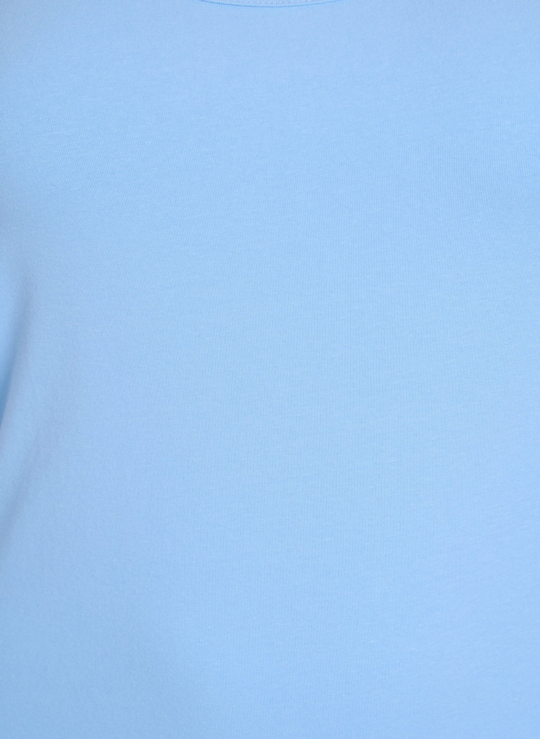 Zizzi Solid f&auml;rg bas topp i bomull, Bl&aring;, Packshot image number 2