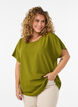 Blus med korta &auml;rmar och rund halsringning, Gr&ouml;n, Model image number 0