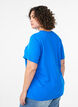 Enkel t-shirt i bomull med rund halsringning, Bl&aring;, Model image number 2
