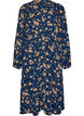 Midikl&auml;nning med smock och dekorativa knappar, Bl&aring;, Packshot image number 0