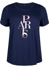 T-shirt i bomull med texttryck, Medieval B. w. Paris