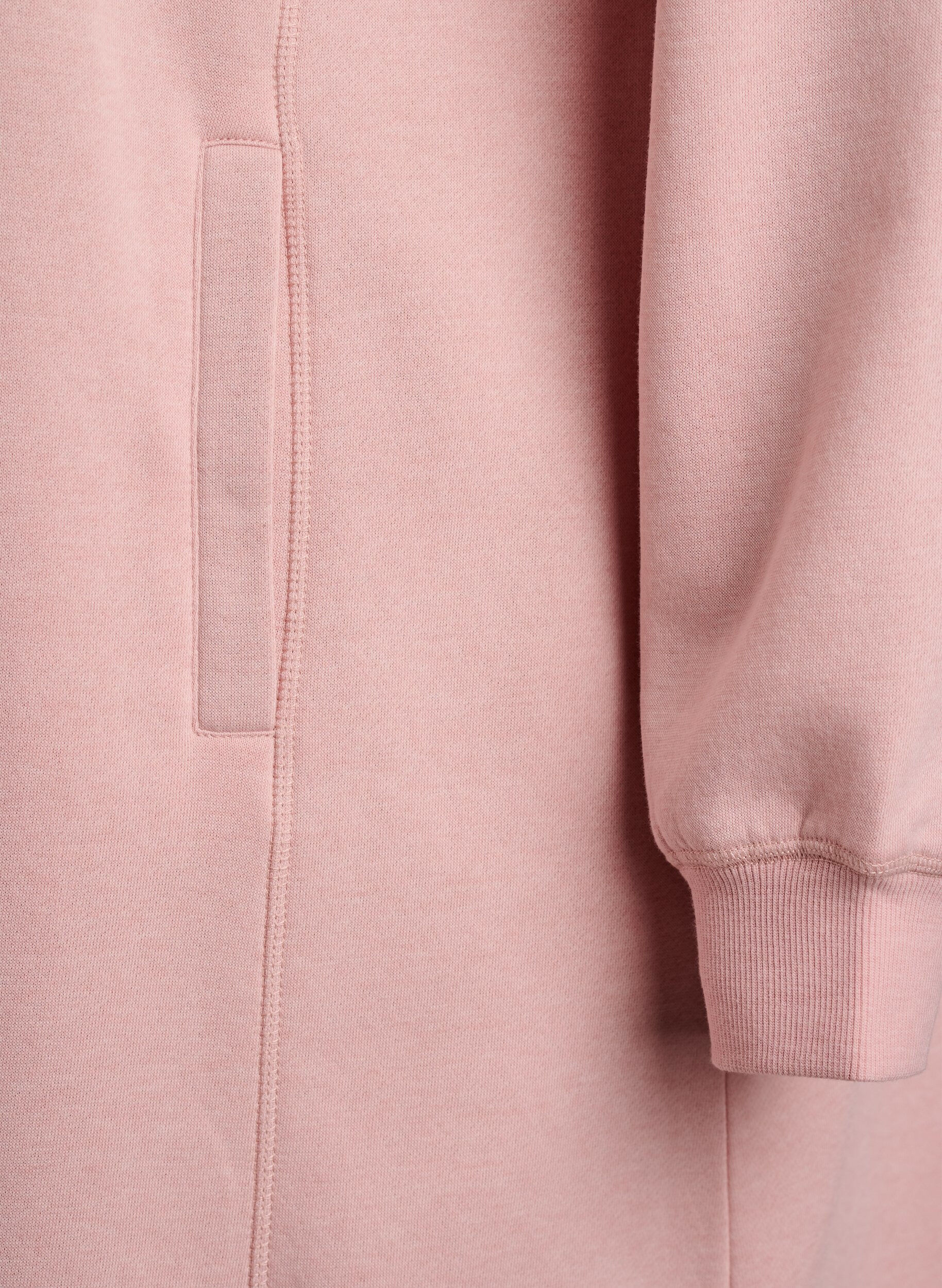 ZizziKort sweatshirtkl&auml;nning med h&ouml;g krage och fickor, Rosa, Packshot image number 3