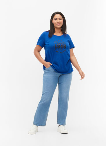 Högmidjade Gemma jeans med normal passform, Light blue, Model image number 0