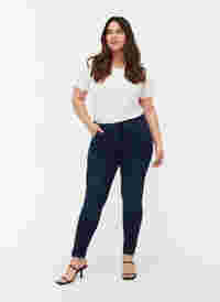 Superslim Amy jeans med hög midja, Dark blue, Model