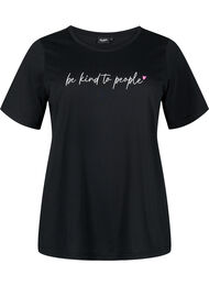 T-shirt från FLASH med tryck, Black Be Kind