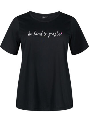 T-shirt från FLASH med tryck, Black Be Kind, Packshot image number 0