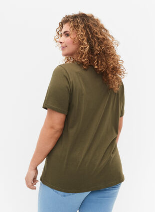T-shirt med glimmertryck i bomull, Ivy G. Shimmer Face, Model image number 1