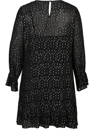 Långärmad klänning i viskos, Black, Packshot image number 1