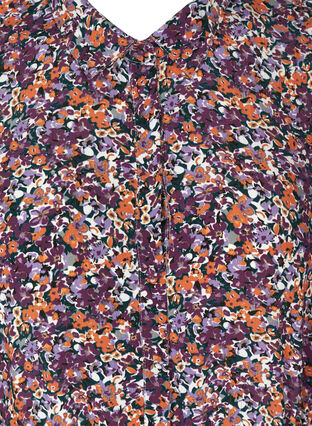 Blommig midiklänning i viskos, Purple Flower AOP, Packshot image number 2