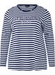Randig blus med motiv, White w.Navy Stripe, Packshot image number 0