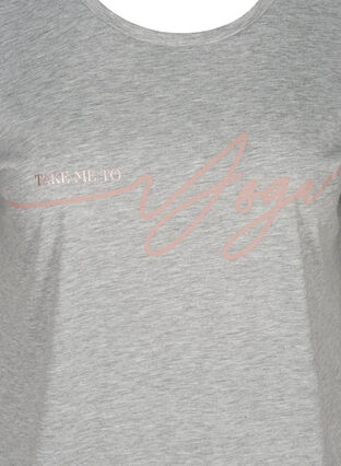 Tränings-t-shirt med tryck på bröstet, Light Grey Melange, Packshot image number 2