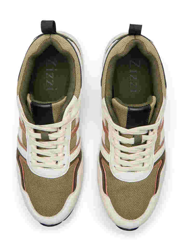 Sneakers med bred passform, Army Green/Rose Gold, Packshot image number 3