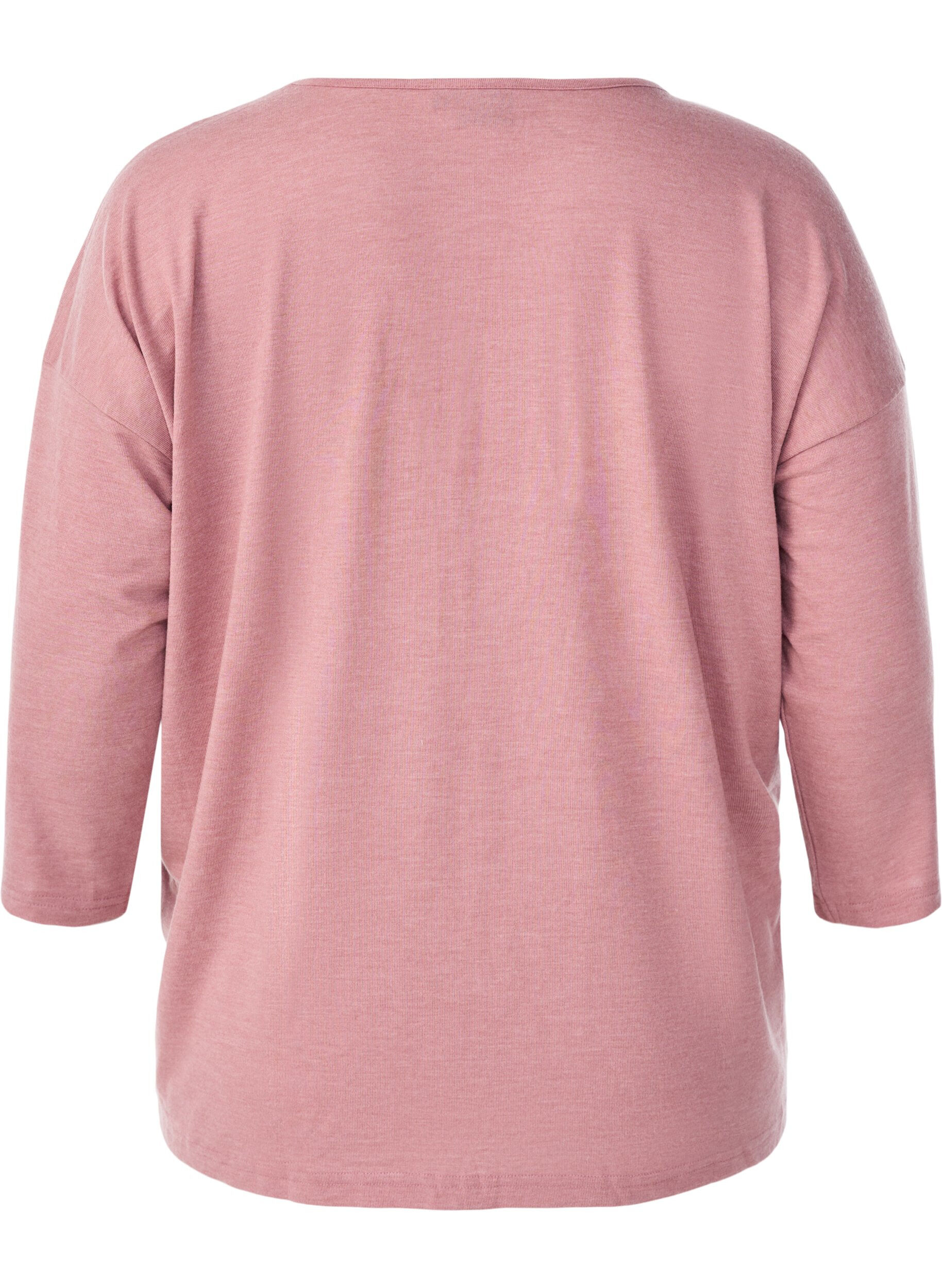 ZizziJerseyblus med 3/4-&auml;rm, Rosa, Packshot image number 1
