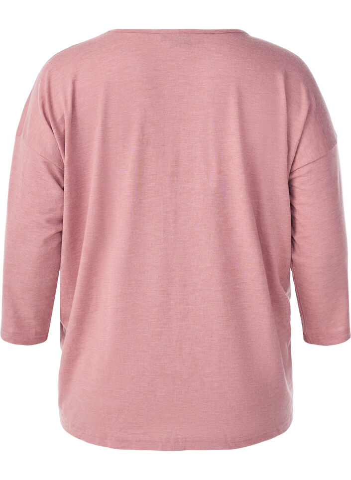 Jerseyblus med 3/4-&auml;rm, Rosa, Packshot image number 1