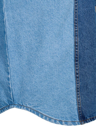 Colorblock jeansjacka, Light Blue Denim, Packshot image number 3