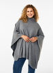 Poncho med hög hals, Medium Grey Melange, Model image number 0