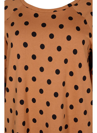 Prickig klänning med 3/4-ärmar, Almond Black Dot, Packshot image number 2