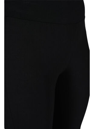 Enfärgade leggings med snörningsdetalj, Black, Packshot image number 2
