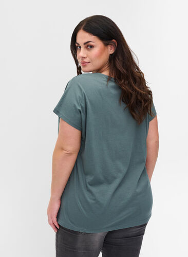 T-shirt i bomullsmix, Balsam Green, Model image number 1