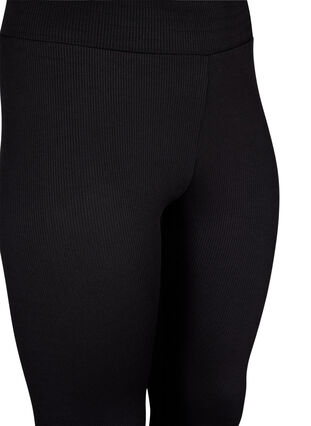 Ribbade leggings med stretch, Black, Packshot image number 2