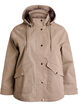 Kort v&aring;rjacka med avtagbar huva, Beige, Packshot image number 0